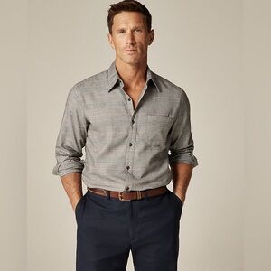 J. Crew Men's Cotton -Cashmere Blend Checkered Shirt